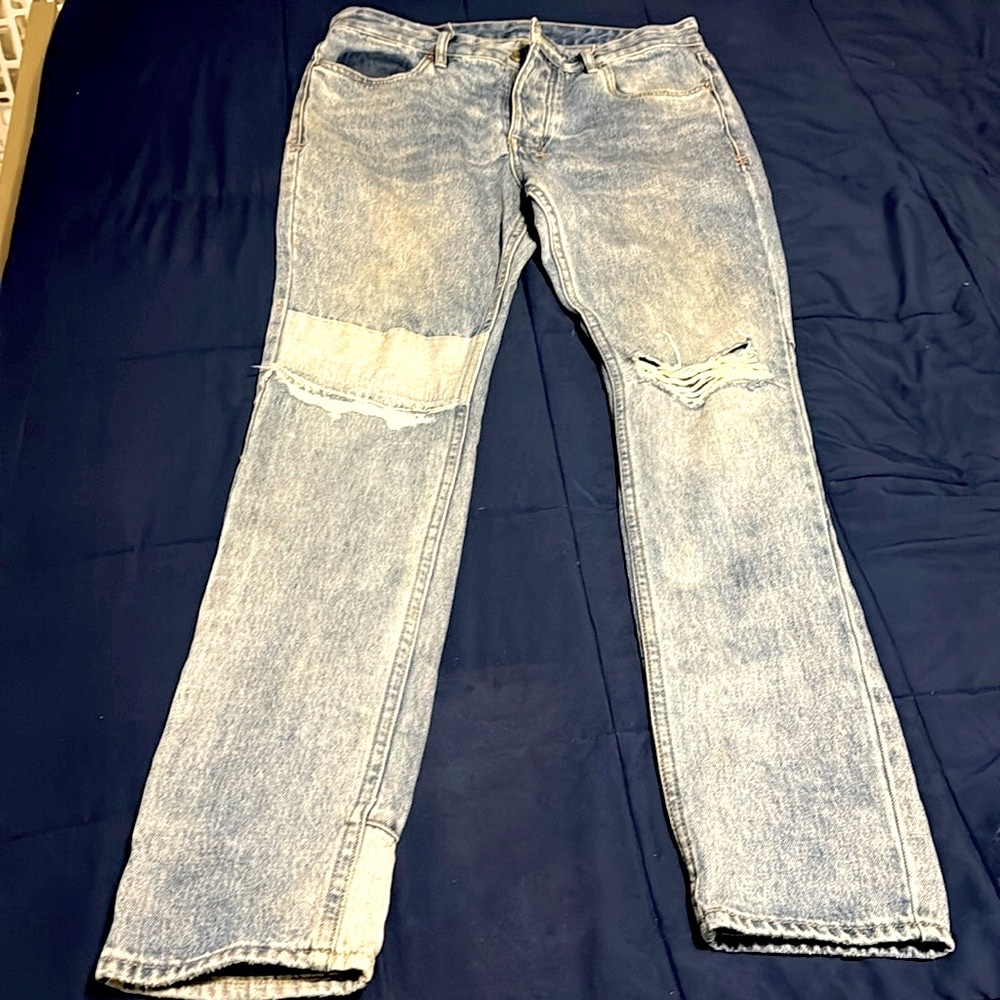 Ksubi Jeans sz 33x32 blue with light blue patch